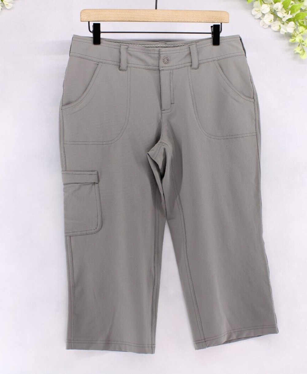 The North Face Sz 8 Women's Hiking Camping Cropped Capri Cargo Pants Grey